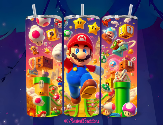 Mario Stars 20oz Skinny Tumblers