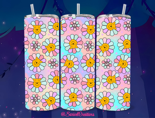 SL Pooh Flowers 20oz Skinny Tumblers