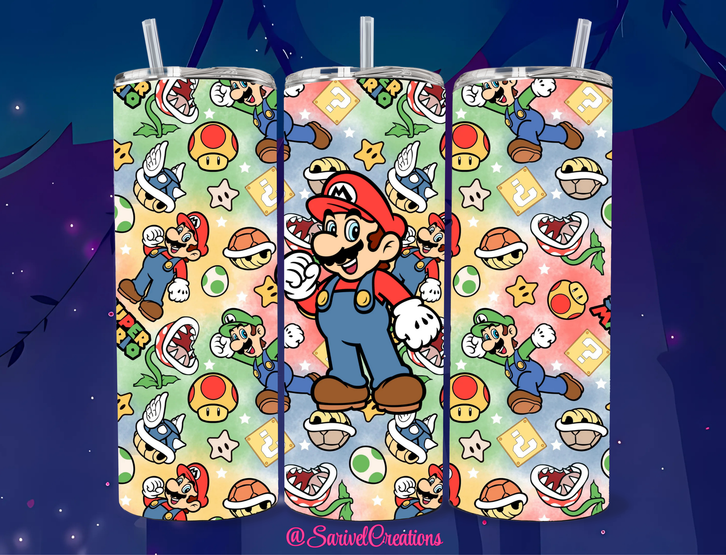 Super-Duper Mario 20oz Skinny Tumblers