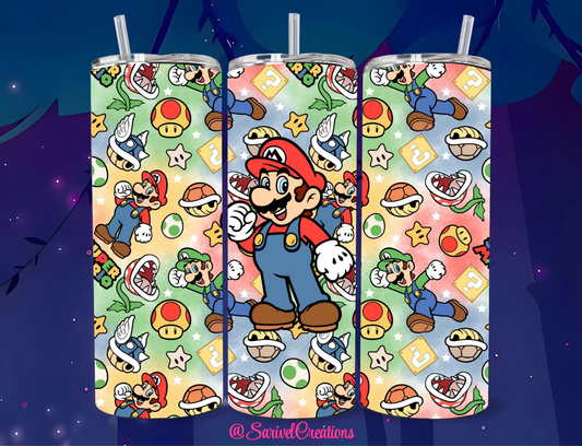 Super-Duper Mario 20oz Skinny Tumblers