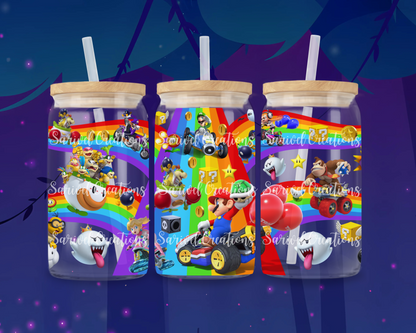 Mario Cars & Friends Glass Can