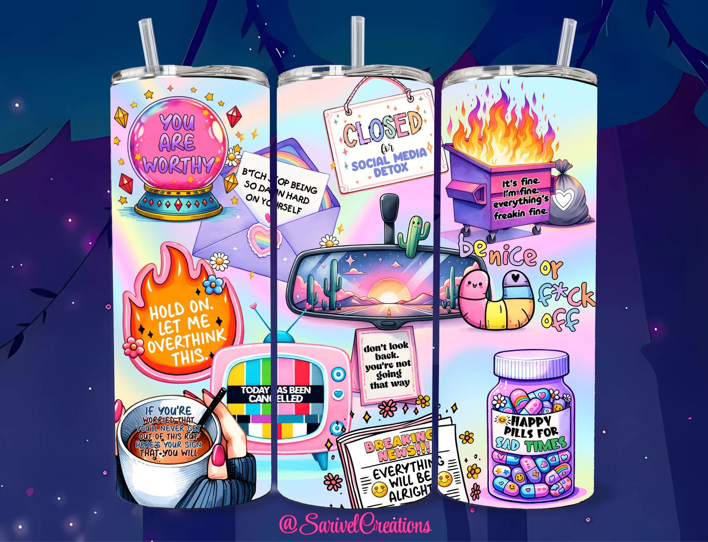 Positive Reminders 20oz Skinny Tumblers