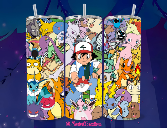 Ash & Poke Characters 20oz Skinny Tumblers