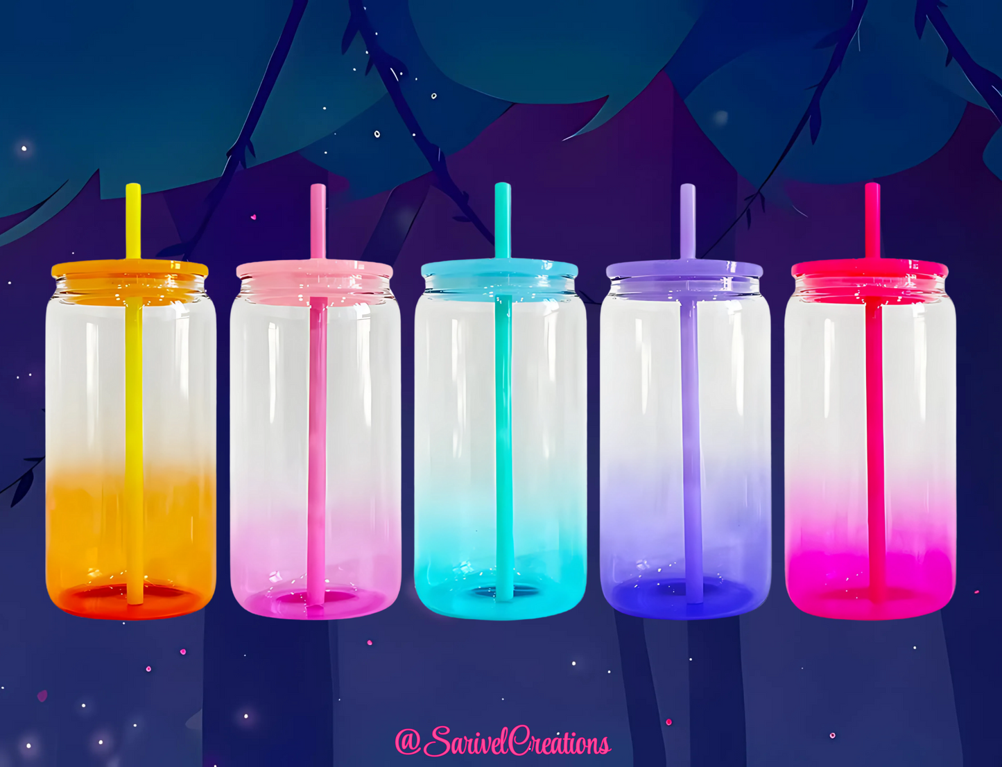16oz Ombre Glass Cans