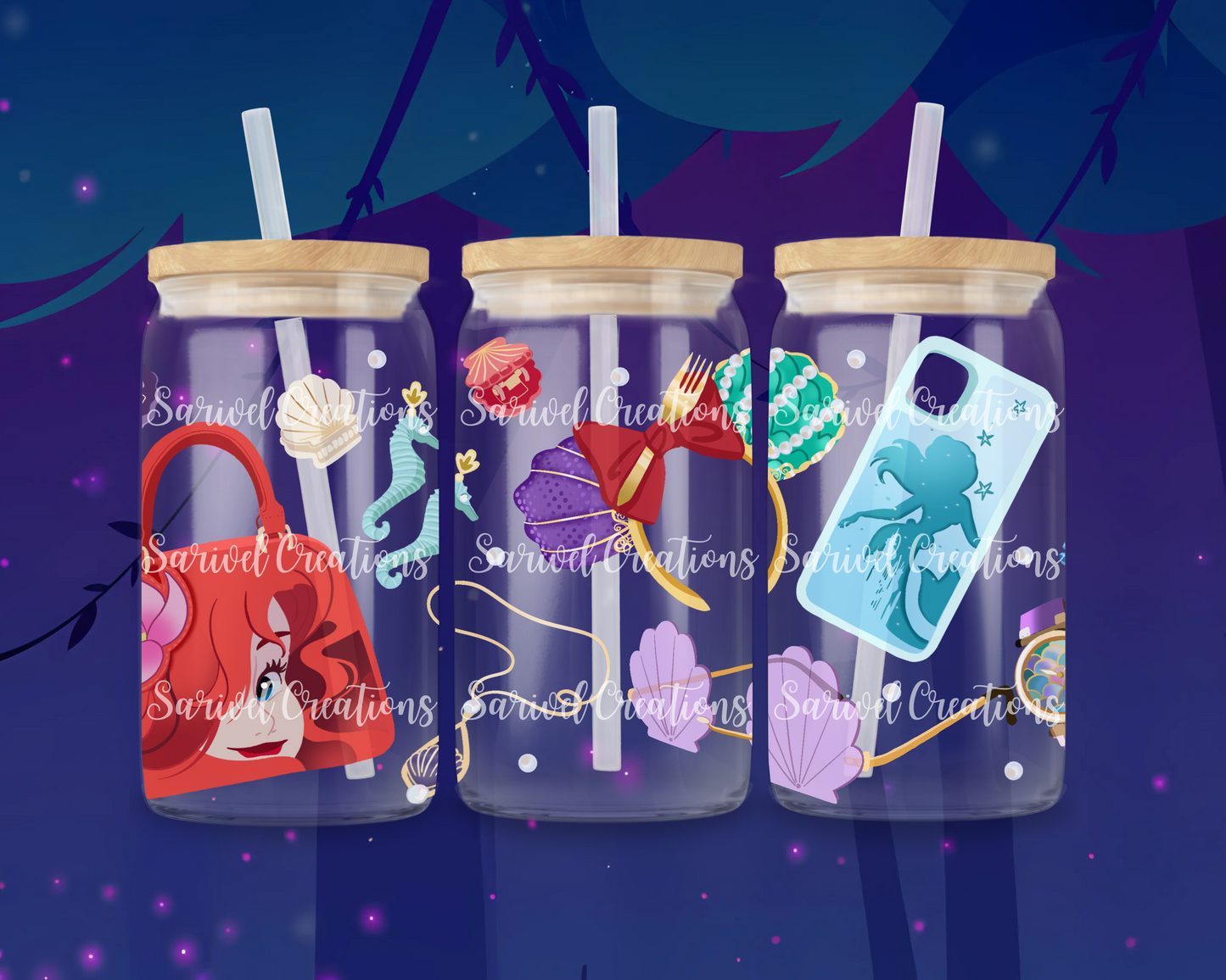 Mermaid Accessories Glass Can