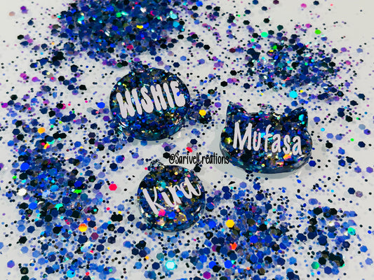 Chunky Blue Glitter Resin