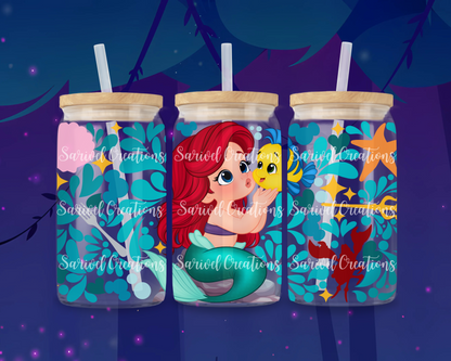 Baby Mermaid Glass Can