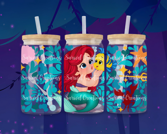Baby Mermaid Glass Can