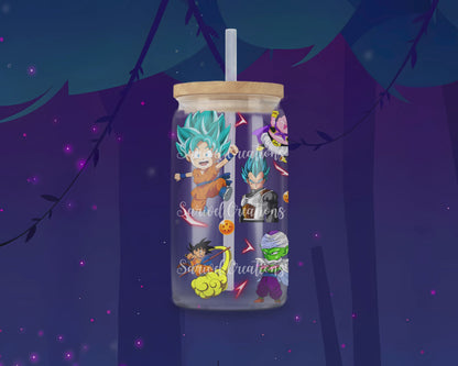 Z Characters Glass Can