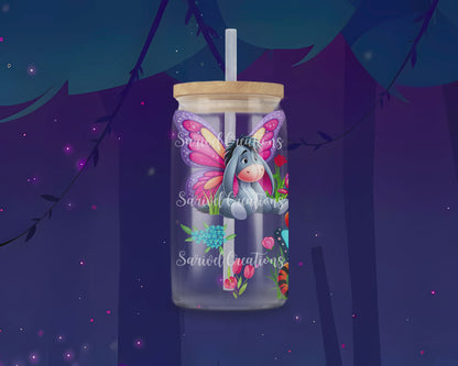 Pooh & Friends Butterflies Glass Can