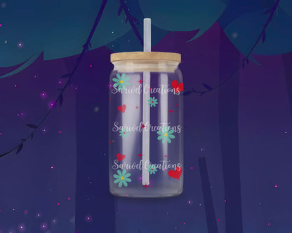 A&E Love Story Glass Can