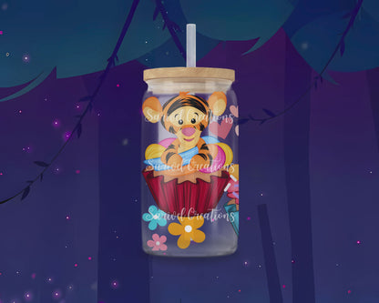 Pooh Cupcakes Glass Can