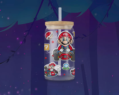 Mario Cars Glass Can
