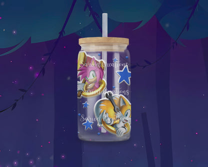 Golden Coins Characters Glass Can